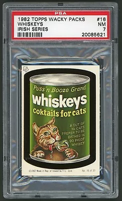 1982 / 85 Topps Wacky Packages Sticker Irish Series #16 Whiskeys PSA 7 • $72.89