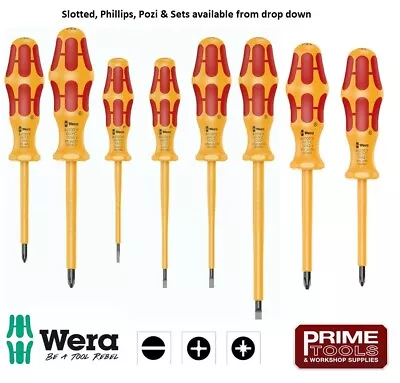 Wera 1060i 1062i 1065i VDE Kraftform Screwdriver Choose Slot Pozi Phillips Set • £27.90