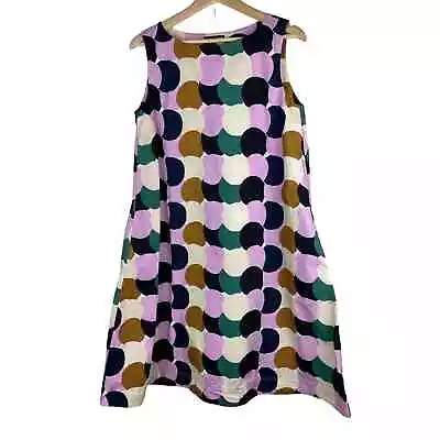 Uniqlo Marimekko Size M Sleeveless Colorful Tank Abstract A-Line Midi Dress • $45