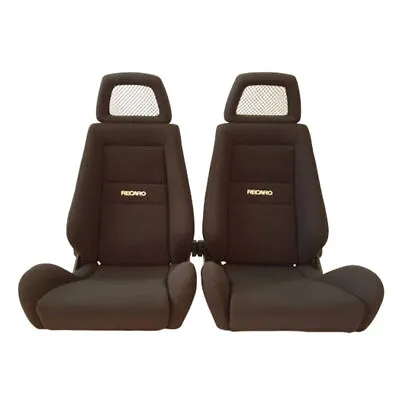 PAIR OF Used AUTHENTIC RECARO LX BLACK Fabric Net Headrest Seats RACING CARS • $3835.50