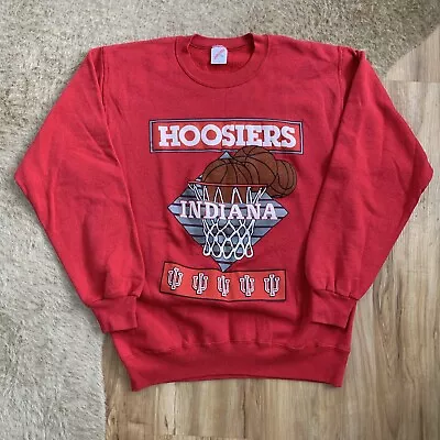 Vintage 90s Jerzees Indiana Hoosiers Basketball Crewneck Sweatshirt Size XL/48 • $25