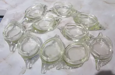 VINTAGE LOT Of 10 GLASBAKE MCKEE CLEAR GLASS DEVILED CRAB SHELL BAKING DISHES • $47.95