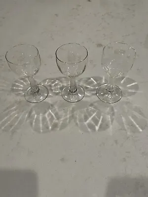 Vintage Clear Crystal Hollow Stem Wine Glasses Hand Blown • $28.70