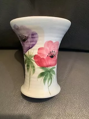 Vintage Edward RADFORD Floral Vase 10cm Tall Trumpet ANEMONES JN ON BASE Ex Con • £8.99