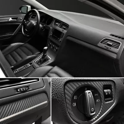 3D Carbon Fiber Black Film Sticker Car Interior Accessories Molding Trim Decor • £5.94