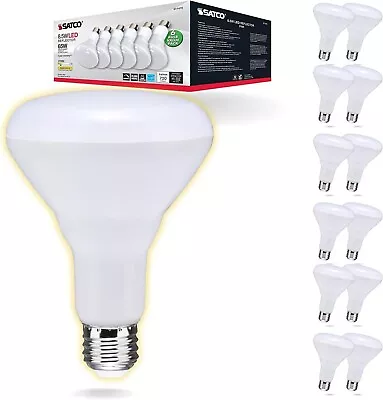 Satco S11470 - 8.5 Watt LED BR30 Dimmable Bulb - 2700K (2 Packs Of 6) • $33.99