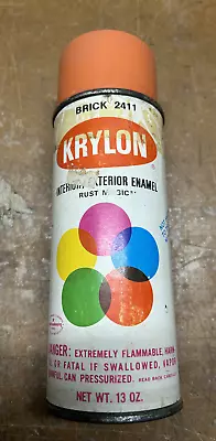 Vintage Krylon Brick 2411 Borden 13oz Spray Paint Can Paper Label Notch Top • $225