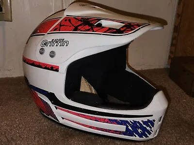 VTG Griffin SIZE SMALL 90'S VAPORWAVE Motorcycle Helmet Dirt Bike Motorcross Bmx • $49.95