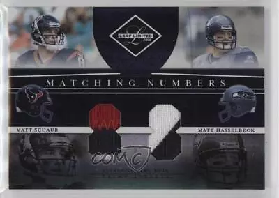 2008 Leaf Limited Matching Numbers Prime /25 Matt Hasselbeck Matt Schaub #MN-3 • $17.79