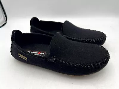 Haflinger Moccasins Pure Wool Round Toe Slip On Casual Black Women's Size 38 7 • £12.06