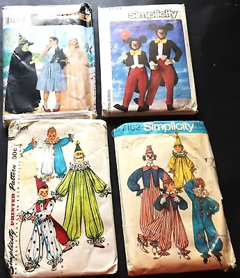 4 Character Costume Patterns  Simplicity- Mickey Mouse - Clowns -  Wizard Of Oz • $10.99