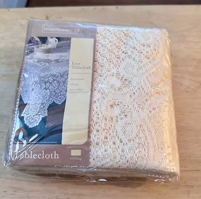 VTG NOS Home Trends Tablecloth  LACE BUCKINGHAM Oblong 60” X 84” NEW! SEALED! • $20