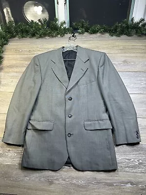 J Riggins Blazer Jacket Size Large 40 R Men Suit Jacket Gray Lined Suit Jacket • $24.99