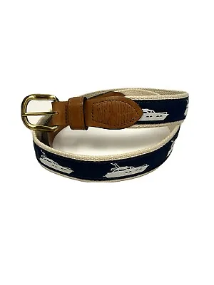 ZEP PRO Mens FISHING Belt Offshore Boat Size 38 MADE USA Leather Solid Brass • $23.80