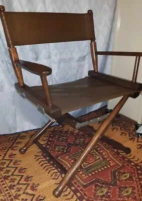 Mid Century Gold Medal Furniture Company Faux Leather Folding Directors Chair • $220