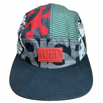 Dungeon Forward RISE UP Hat Leather Buckle Malcolm X Newspaper Print Cap Africa • $49.99