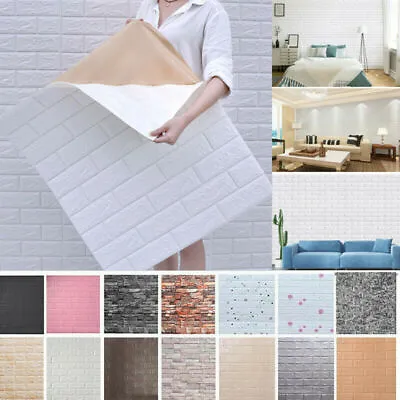 40X Large 3D Tile Brick Wall Sticker Soft Self-adhesive Waterproof Foam Panel.UK • £6.27