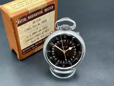 1941 WWII Hamilton 4992B U.S Military AN 5740 Navigation Pocket Watch. Serviced. • $995