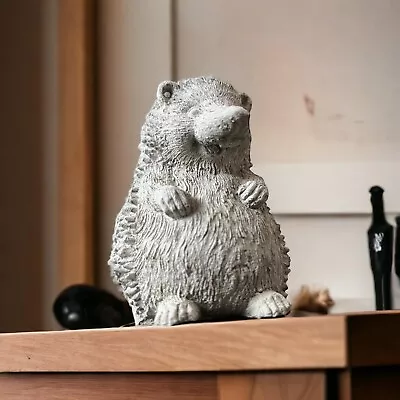 Hedgehog Sitting Stone Ornament - Home And Garden Decoration Statue - Charming • £9.99