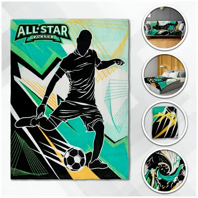 Soccer Plush Blanket 50x60 Soccer All Star Blanket Kid Throw Blanket Sports • $15.95