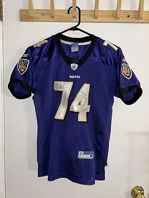 Michael Oher #74 Reebok Baltimore Ravens Jersey Women’s Blue NFL Football Sz M • $44