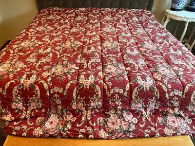 Vintage ~ralph Lauren Danielle Marseilles Red Floral Queen Comforter #5 • $69.99