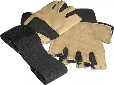 £18.38 • Buy Splay Gold Gym Leather Weight Lifting Gloves | Fitness Workout With Wrist Wrap |