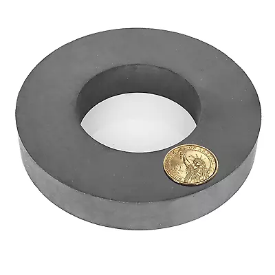 Ferrite Ring Large Magnet4.72In Dia Big Round Ceramic DiscHeavy Duty Magnet NEW • $25.59