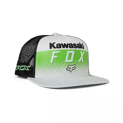 Fox Racing X Kawasaki  Kawi  Snapback Mesh Hat (Grey/Black) 5-Panel Cap • $44.95