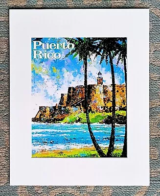 Puerto Rico 1970 Vintage Poster Matted 11 X 14  Retro Style Print  Sale!! • $22.50