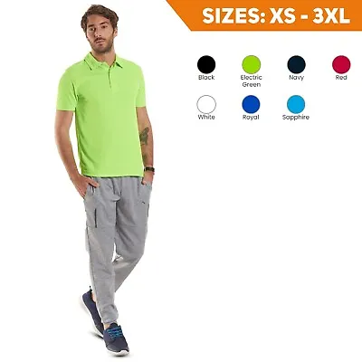 UNEEK Mens Ultra Cool Polo Shirt Work Wear Top Plain T-Shirt Unisex Short Sleeve • $13.66