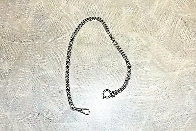 Vintage Sterling Silver Pocket Watch Chain FOB 12 Inches In Length • $99.95