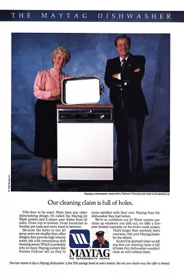 1988 Maytag Dishwasher: Cleaning Claim Full Of Holes Vintage Print Ad • $7.25