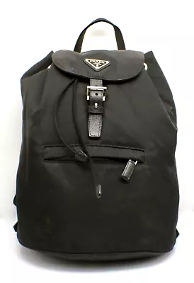 🔥 Prada Logo Nylon Logo Backpack Black Free Shipping Great Condition 🔥 • $1116.25