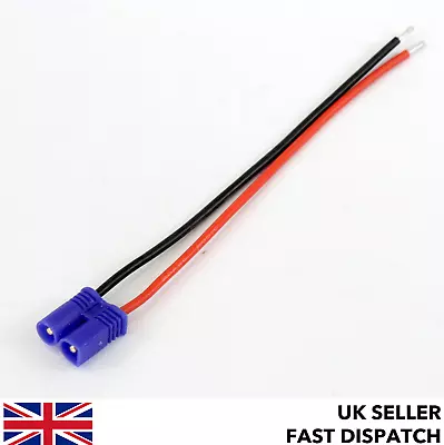 Male EC2 (2mm Bullet) Connector Pigtail/cable 100mm 20 AWG Silicone Wire RC • £2.75