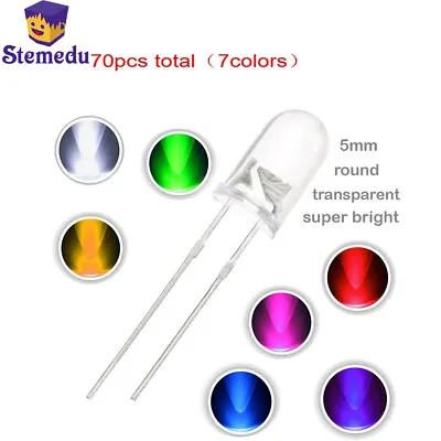 DIYmall 5mm Round Light Emitting Diode LED Lamp Assorted Kit For Arduino • $5.99