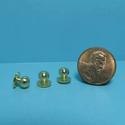 Dollhouse Miniature Gold Tone Door Knob Set Of 3 CLA05607 • $2.47