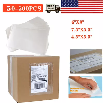 7.5”x5.5” 6”x9” Clear Adhesive Packing List Shipping Label Envelopes Pouches  • $7.67
