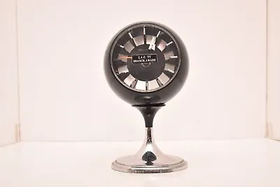 Bulova Atomic Age Clock Retro Mid Century Black On Chrome Pedestal Tulip Clock • $191.20
