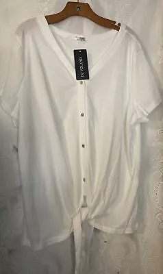 In’Voland Size 24W Casual Waffle Blouse With Tie Bottom / New With Tags • $22.04