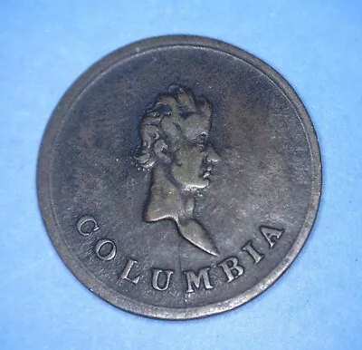 1820's COLUMBIA FARTHING - WITHERS 6-D (VERY SCARCE DIE VARIETY) - * 🌈 • £23.88