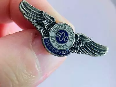 US Air Force Observer GOC Military Memorabilia Vintage Silver Brooch Pin V-5573 • $9.99