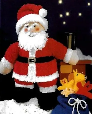 Santa/Father Christmas With Sack Of Toys 20 Inch KNITTING PATTERN PAPER COPY • £2.44