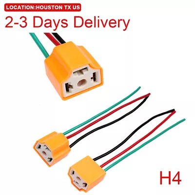 US Location H4 Female Ceramic Wire Harness Connector Wiring Plug Socket Adapter • $8.59