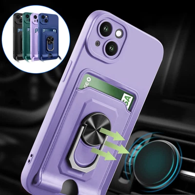 $11.08 • Buy For IPhone 14 Pro Max 13 12 XS XR 8 7 SE3 Case Shockproof Card Slot Stand Cover
