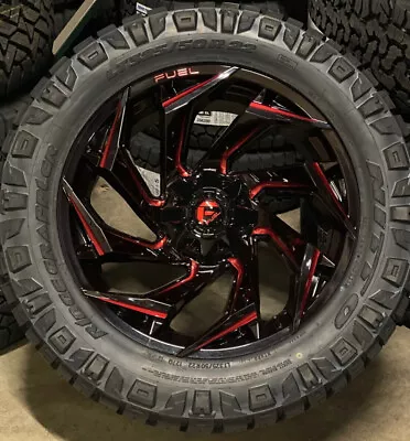 22x10 Fuel D755 Reaction Red Wheels 35  Nitto AT Tires 6x5.5 Dodge Ram 1500 TRX • $4179.05