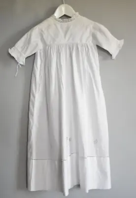 £19 • Buy Victorian Edwardian Gown Lace Embroidery White Work Christening Nightdress