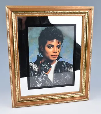 Vintage Retro 1980's Michael Jackson Glass Framed Picture Wall Mirror • $50.51