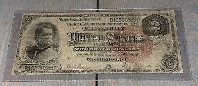 1886 $2 Large Size Silver Certificate - “Hancock” Note Rare Note SKU N113 • $450