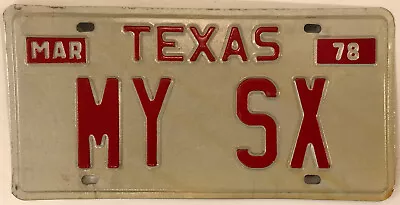 £81.07 • Buy Vanity MY SX SIX License Plate Watch Back Nissan 200SX 240SX Sox Sex 1978 Red TX